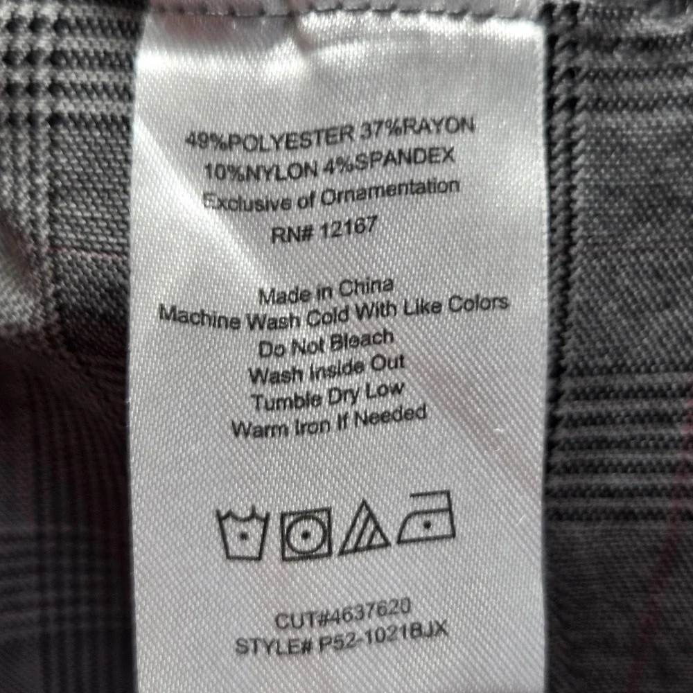 Indigo Poppy Plaid Trousers Womens 18 Grey Glen Check Tapered Leg Elastic Waist